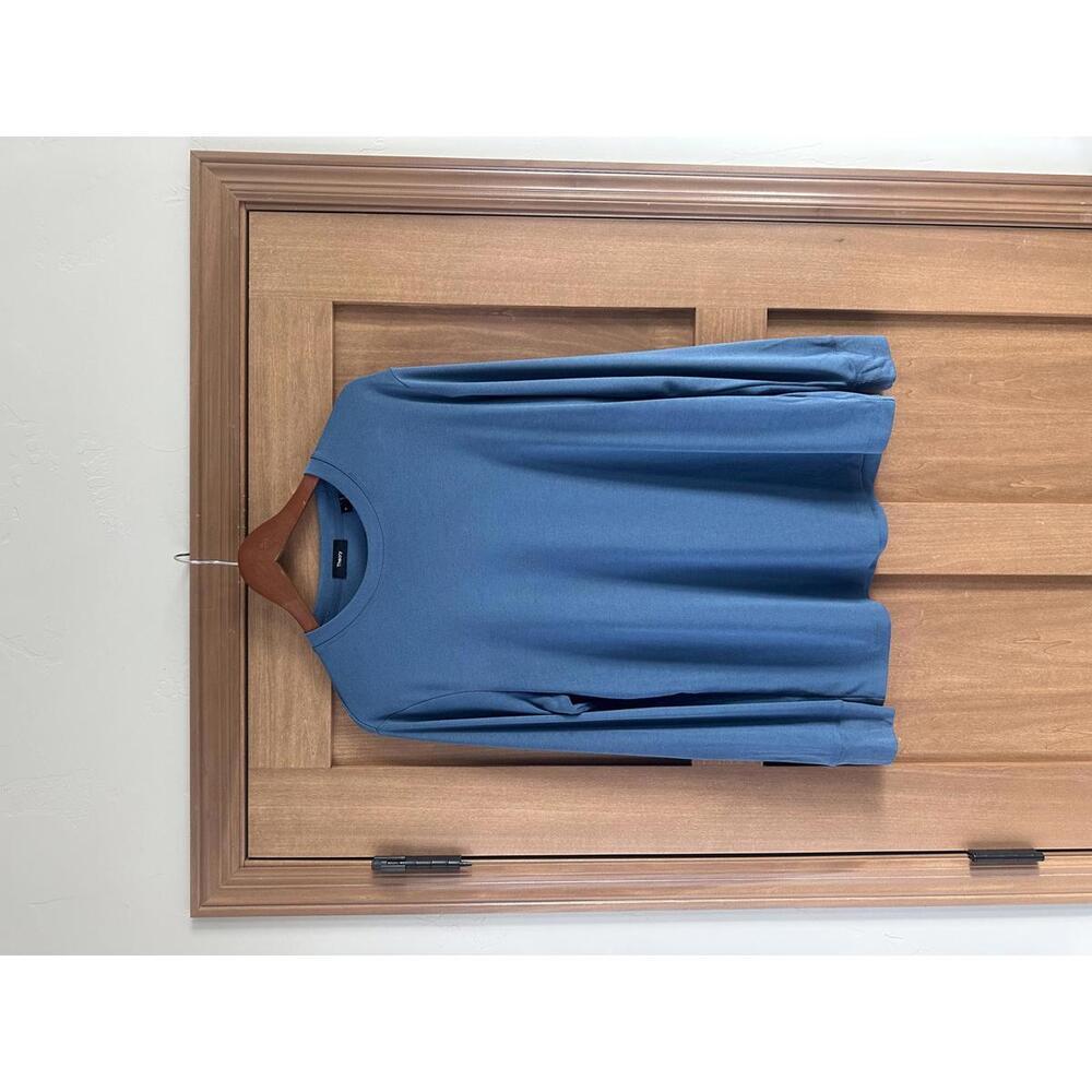 Theory Essential Long-Sleeve Tee in Anemone Modal Jersey Blue Lake Men’s Medium - Picture 2 of 12